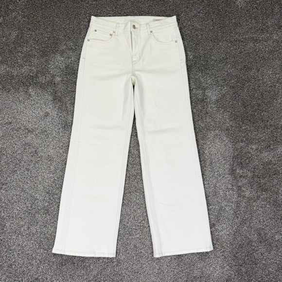 AYR Denim - AYR The Secret Sauce Wide Leg Jeans Off White Cream High Rise Size 30S USA Made